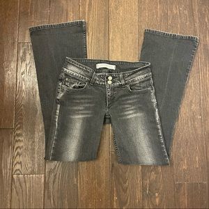 Express Size 2 Seffaro Dark Flared and Wide Leg Jeans